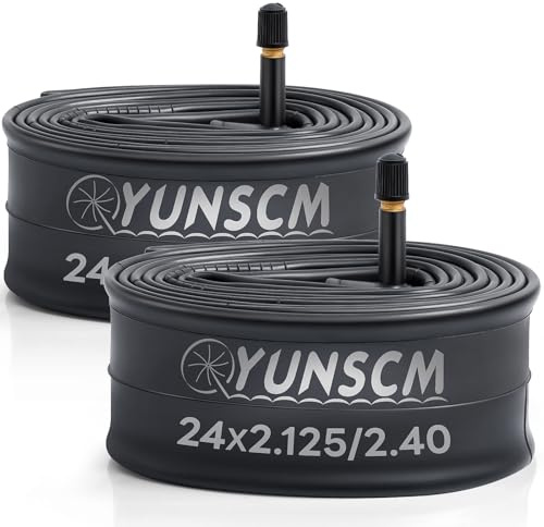 YunSCM 2PCS 52/62-507 24 Zoll Schlauch 24x2.125 24x2.15 24x2.20 24x2.25 24x2.30 24x2.35 24x2.40 AV32mm Ventil kompatibel 24 Zoll 24 x2.125-2.40 Fahrradschlauch/Elektro/Kid Bike