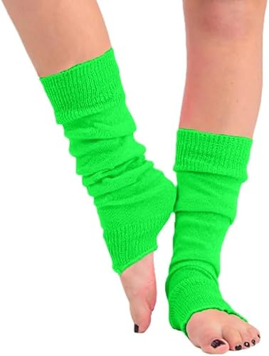 COSHAL® Leg Warmers for Women's 80'S TEEN DANCE WARE - Stylish Leg Warmers - Ladies Girls Accessory for Carnival Fancy Dress Party - Green