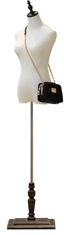 ShAzanz schneiderpuppe Schneiderpuppe Damenbüste Schaufensterpuppe Weiblich, Höhe Verstellbar 120cm-182cm Schneiderbüste Mit Holzsockel Für Kleidung Schmuck Display for Clothing Shop Dresses(Brown,C)