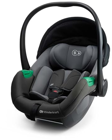 Kinderkraft MINK PRO 2 i-Size 40-87 cm Autositz, Tragesitz von Geburt an Gruppe 0+, verstellbares Kopfpolster, Einlage für die Kleinsten im Lieferumfang enthalten, Grau