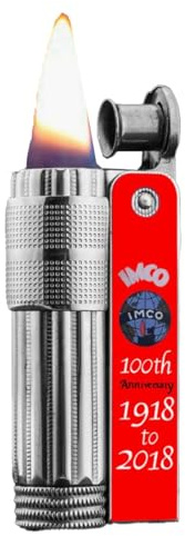 Briquet portable réglable, briquet portable en métal coupe-vent avec flamme de butane rouge, adapté pour une utilisation en extérieur (butane non inclus) (rouge)