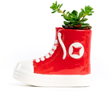 Milimetrado Maceta Original para Plantas pequeñas en Forma de Zapatilla Color Rojo