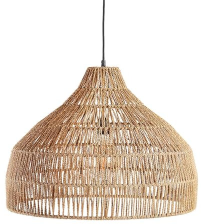 USMCPQVXN Boho Coastal Rattan Hemp Rope Chandelier Light Fixture Large Farmhouse Rustic Woven Ceiling Hanging Lamp Mid Century Lighting for Kitchen Island Dining Room Bedroom Living Room/Arch/50Cm