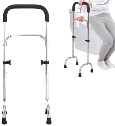 Bastón para ancianos, bastón ajustable de acero inoxidable de cuatro patas, ayuda de movilidad estable multifuncional para un mayor apoyo e independencia