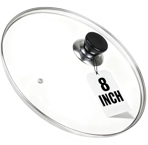 8 Inch Pan Lid, 8'' Frying Pan Lid, Tempered Glass Cast Iron Lids for Skillets, Fry Pan, Wok Pot (8 inch)