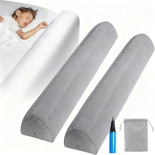 BOYIFEIJIE 2 Pièces Barrière de Securite Enfant Lit avec Pompe, 127 cm Barrière de Lit pour Bébés et Adultes, Portable, Détachable et Lavable, Adaptable à Tous Lits
