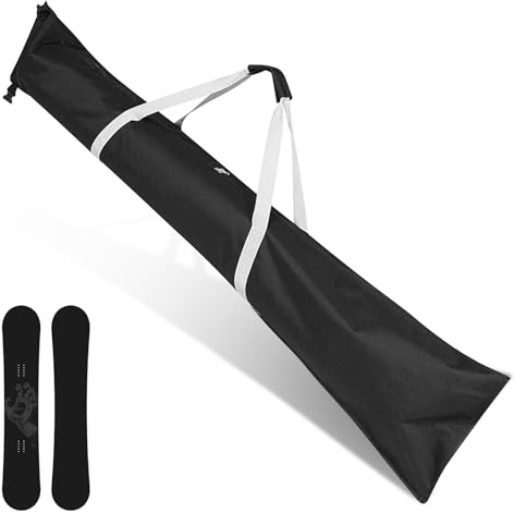 Aicharynic Skibag Skitasche, Wasserdicht Skisack, Robuster Leichte Ski Tasche, Tasche 1 Paar Ski mit 2 Stöcken, Skicover Aufbewahrung, Skitasche mit praktischen Schulterträger, Ski Zubehör, 185x33cm