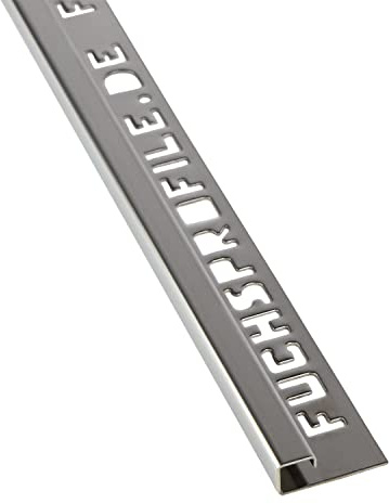 Fuchs PREMIUM Fliesenschiene Quadratprofil Edelstahl glänzend, 8mm x 250cm - 5 Stück