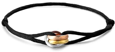 KIM JOHANSON® Damen Segeltau Armband *Tricolor* in vielen Farben | Kordelarmband mit Edelstahl Ring in Silber, Gold & Roségold | Wasserfest | Verstellbar | Boho Schmuck für Frauen | Inkl Schmuckbeutel