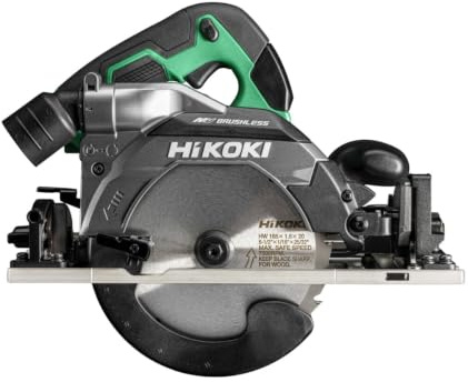 HiKOKI C3606DUMW2Z Scie circulaire sans fil 36 V sans balais 165 mm avec profondeur de coupe de 66 mm et plaque de base compatible avec rail de guidage, corps uniquement avec étui
