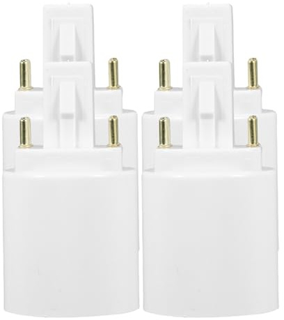 HAMPPLIES 4 pièces Adaptateur Douille Ampoule 4 Broches vers Douille LED Convertisseur Compatible pour Bureau Maison Boutique Support Lampe Compact et Polyvalent Lot