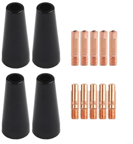 Flux Core Kit d'embouts de buse sans gaz avec embouts en cuivre de 0,9 mm et 0,0 mm pour torche de soudage MIG, compatibles avec 14AK, 15AK,