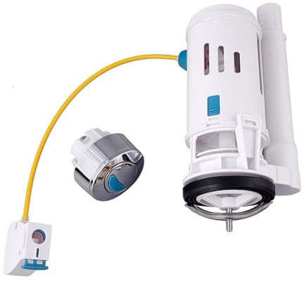 Lawnoval Valvola di scarico per cassetta WC con tubo di troppopieno regolabile per uscita da 6,5 a 7,5 cm e struttura in ABS, bianco