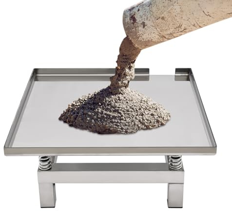 RTUSUML Concrete Vibration Table, 110V Vibrating Test Bench Stainless Steel Vibration Platform for Concrete Testing & Laboratory Use, Remove Air Bubbles Level Tool (19.7“)