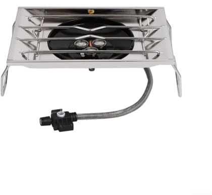 Mini cuisinière à gaz pliable et portable avec bouclier coupe-vent pour une cuisson fiable par divers temps (argent)