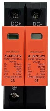 CE TUV PV 2P Solar PV Low Voltage Din Rail DC 500V 600V 800V 1000V 20KA-40KA Surge Arrester Lightning Protector SPD(2P 500V)