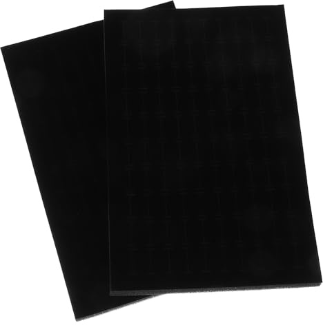 Toyvian 2 Piezas de Esponja Negra para Joyero, Inserto de Caja para Anillos y Pendientes, Almohadilla Protectora para Bandeja de Joyería, Almacenamiento Seguro y Exhibición Organizada