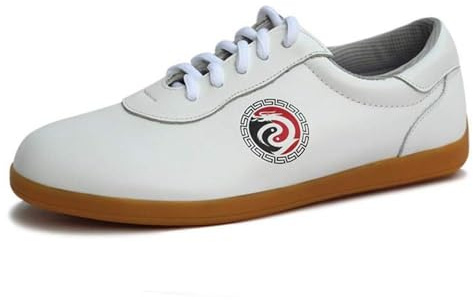 Men Martial Arts Sneakers Chinese Traditional Tai-Chi Wu Shu Kung Fu Shoes Lightweight for Daily Exercises,White,7.5