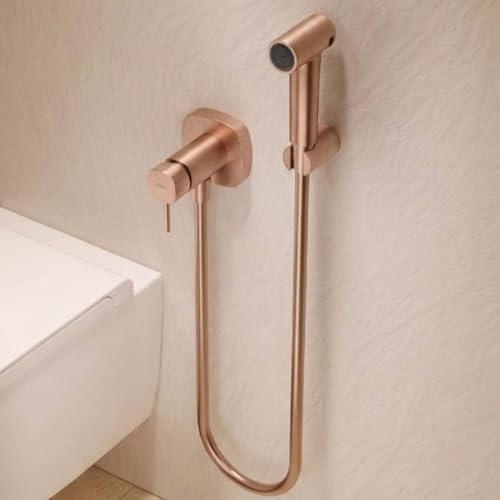 Imex - Douche bidet eau froide et chaude couleur or rose brossé | Robinet bidet encastré pour WC | Douche hygiénique monocommande pour toilettes | Robinetterie de rechange de bidet | Série Firenze