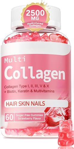 Caramelle gommose al collagene alla fragola - favoriscono una crescita sana di capelli e unghie