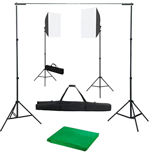 LoogCape fotostudioset med mjuka lådor bakgrundssystem och justerbart stativ för porträtt, produkt- och videografi, inklusive bärkassar