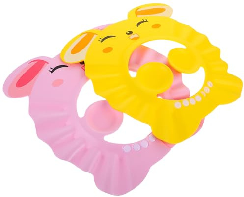 GRIRIW 2pcs Bath Cap and Eva Hair Washing Hat Protects Face and Eyes Easy to Clean for Bathing and Water Activities
