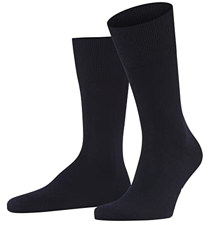 FALKE herr Strumpor Airport M So ull bomull enfärgat 1 par, Blå Dark Navy 6370, 39-40