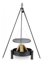 Tre Gamba Grill Oskar altezza 210 cm + GRIGLIA IN ACCIAIO grezzo diametro 50 cm + Braciere PAN33 diametro 60 cm