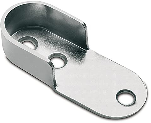 Mprofi MT® 2 Stück | Kleiderstange Halterung | Kleiderstangenhalter für Ovalrohr 30x15 mm | Schrankrohrlager aus Metall Vernickelt | Rohrhalter für Garderobe und Schrank | NO/2