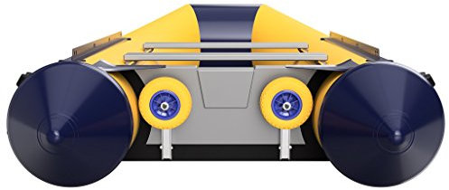 SUPROD Slipräder Heckräder Schlauchbooträder klappbar EIN-Hand Bedienung Edelstahl V4A HD200, gelb/blau