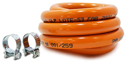 S&M 321535 Kit Tubería homologada de Gas Butano, Color Naranja, 1.5 m