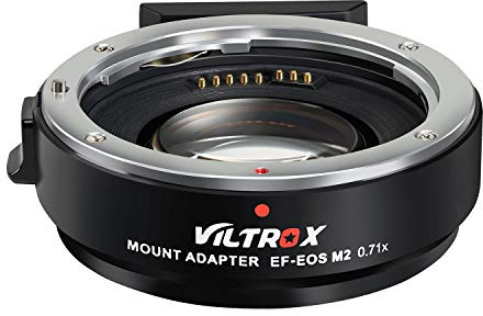 VILTROX EF-EOS M2 Autofokus Objektivadapter 0,71x Reducer Speed Booster Adapter för Canon EF Objektiv till Canon EF-M fäste Spegellös Kamera EOS-M M2 M3 M5 M6 M10 M50 M100