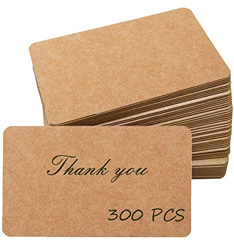 Primbeeks 300pcs Premium Blank Kraft Double-sided Available Word Card, 3.5x 2.2 inch for Business Message Note DIY Gift Kraft Note Paper Tags Scratch Paper Flash Cards