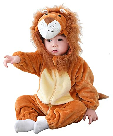 Doladola Sparkdräkt, unisex, baby, vår, höst, vinter, djur, giraff, björn, snöoverall för babyflicka, babypojke(12-18 månader,Lövi)