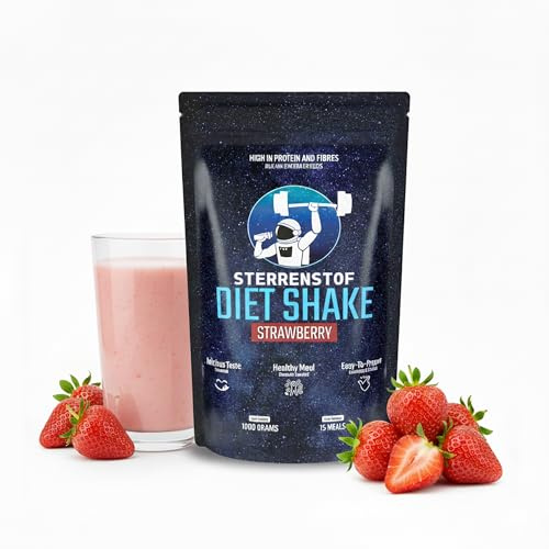 Sterrenstof Diät Shake Mahlzeitersatz – Erdbeere – 15 Shakes pro Dose – 29g Protein pro Mahlzeit, Glutenfrei & Natürlicher Geschmack – Diät Shakes zum Abnehmen