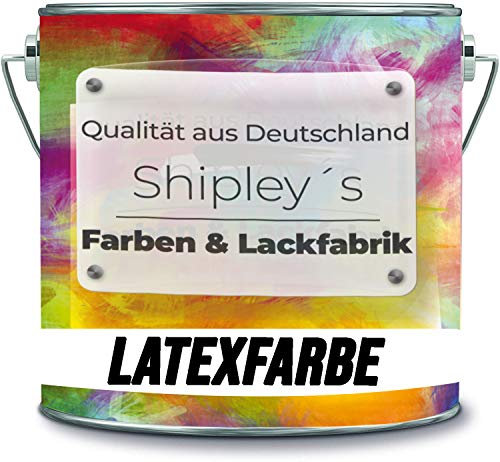 Shipley's Farben & Lackfabrik Latexfarbe Dispersionsfarbe strapazierfähige abwaschbare Wandfarbe in vielen exklusiven Farbtönen (2 l, Weiß)