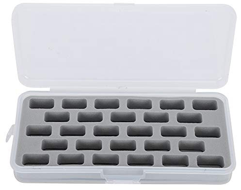 Garosa 28 Steckplätze Leere Spulenbox für Spulen, Kunststoffkoffer für Spulenorganisatoren, Aufbewahrungsabdeckung für Spulenhüllen für Spinnmaschinen