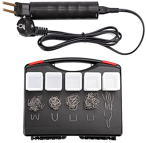 YNITJH Kit Cucitrice a Caldo,Saldatore per Plastica,Macchina per Riparazione di Paraurti,con 5 Tipi di Graffette E Luci a LED,per Saldatura in Plastica Auto Cruscotto Paraurti,220V