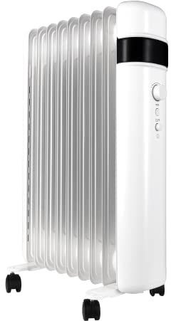TCP Smart Oil Radiator Portable 1500w White App Control, WiFi, Works with Alexa, Google Home & Siri Shortcuts, 3 Heat Modes, Quiet, Timer, Smart Schedules, Portable
