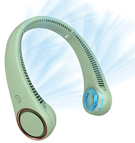 CIVPOWER Ventilador de cuello: ventilador portátil personal sin aspas, manos libres, 3 velocidades, 4000 mAh, funciona con USB, diseño de auriculares portátiles, regalo para hombres y mujeres al aire