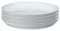 Denby - White Speckle Set of 4 Coupe Dinner Plates - Dishwasher & Microwave Safe Crockery - Soft Textured Glaze Effect - Ceramic Stoneware Dinner Plates - Chip & Crack Resistant - L26xW26xH3