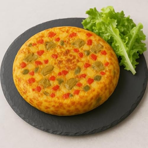Genérico Pack de 6 platos de Pizarra Natural redondos de 28 cm