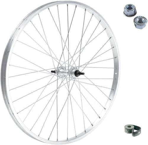 RUOTA/CERCHIO ANTERIORE 20 X 1.75 BICI ATTACCO STANDARD ALLUMINIO/ACCIAIO 20X1.75 GRAZIELLA - BICICLETTA CITY BIKE - PASSEGGIO - BMX - MTB DADI DI FISSAGGIO E FLAP INCLUSI