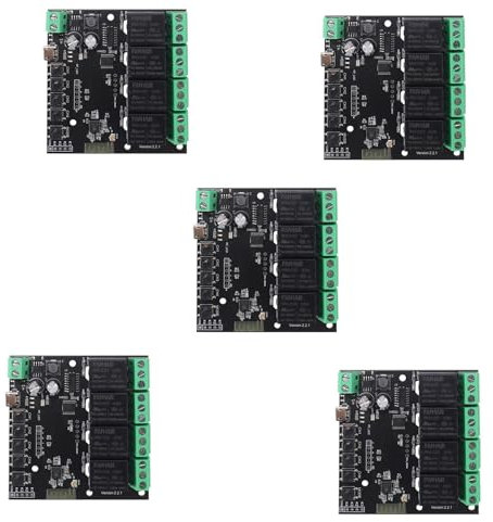 Tyatocepy 5 x 4 CH Tuya Interruptor WiFi Interruptor Módulo Inalámbrico Relé Inteligente Vida APP Control remoto Tiempo Inteligente para Interruptor Inteligente Casa