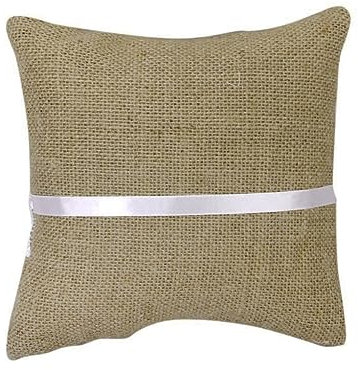 Alipis Jute Ringkissen Mit Satinband Und Blumen-Dekoration Für Hochzeiten Für Zeremonie Als Ringträger Kissen Rustikales Hochzeitszubehör