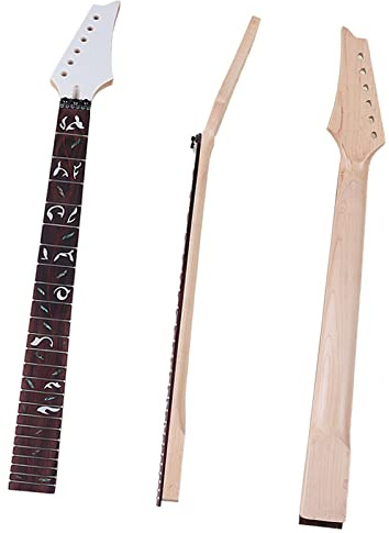 Unfertiger Gitarrenhals Carving-Design Für ST-E-Gitarrenhals 6-saitig 24 Bünde Strat-Hals Kanada-Ahorn Hochglänzend (Color : 02)