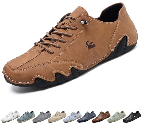 Unisexes Confortables Chaussures pieds Nus, Extérieur Enfiler Décontractées Beck Chaussures Antidérapant Respirant Poids léger Chaussures Bateau Mocassins pour Conduite et Déplacements(Color:brun,Size