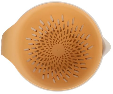 OKUMEYR Cesta De Verduras Doble Capa Pequeña Cesta Coladora De Plástico Amarillo Colador Multifuncional Para Cocina Escurridor De Frutas y Verduras Doméstico Escurridora Para Lavado