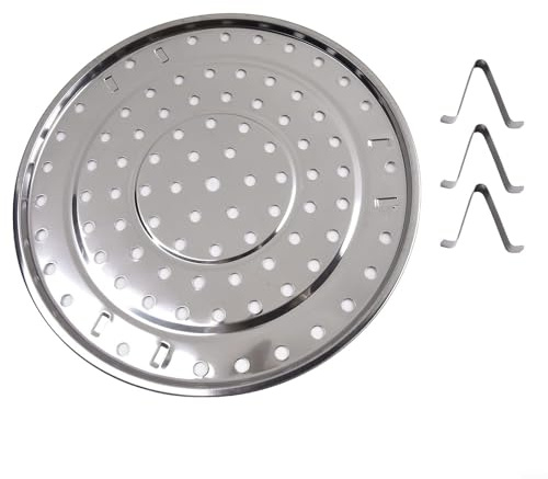Stainless Steel Steamer Rack Tray Round Cooking Stand with 3 Detachable Feet for Pots Pans Cookware Kitchen Accessory Steam Roast 18-30cm Diameter Silver(30CM)