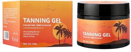 Bräunungsbeschleuniger Creme mit Lsf, Intensive Tanning Gel, Selbstbräuner Körper Gesicht Solarium Creme, Bräunungsöl für Sonnenbänke & Außensonne, 140g (1Pcs)